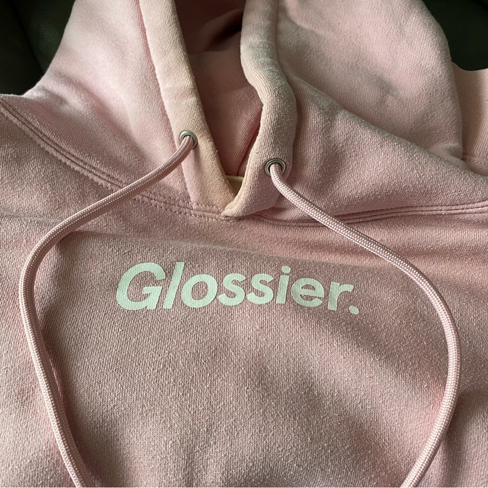 Glossier original pink hoodie in excellent condition!